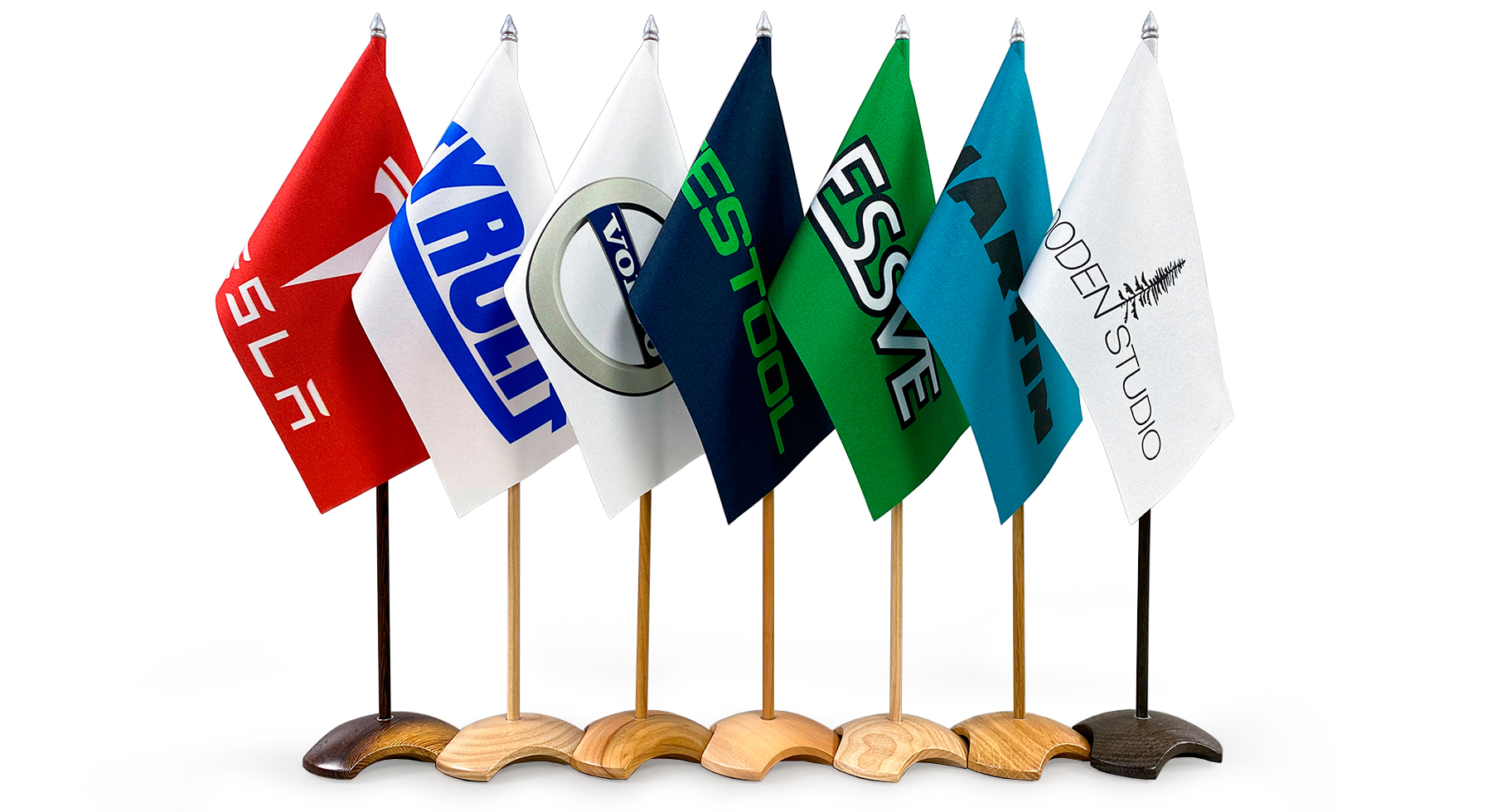 Високоякісні сувенірні прапори на основі натуральної деревини рідкісних та цінних порід для офісу або автомобілю