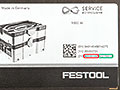 Sn-номер и Tn-номера инструмента Festool на упаковочной коробке.