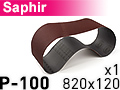 Шлифовальная лента SAPHIR 820x120 P100 - 1шт