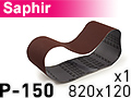 Шлифовальная лента SAPHIR 820x120 P150 - 1шт